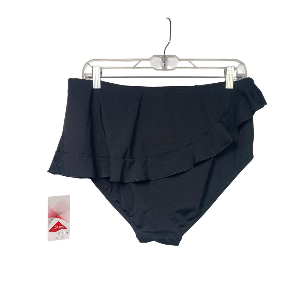 Lands' End Women's Ruffle Black Swim‎ Bottoms – Size 14 – New - Picture 3 of 8